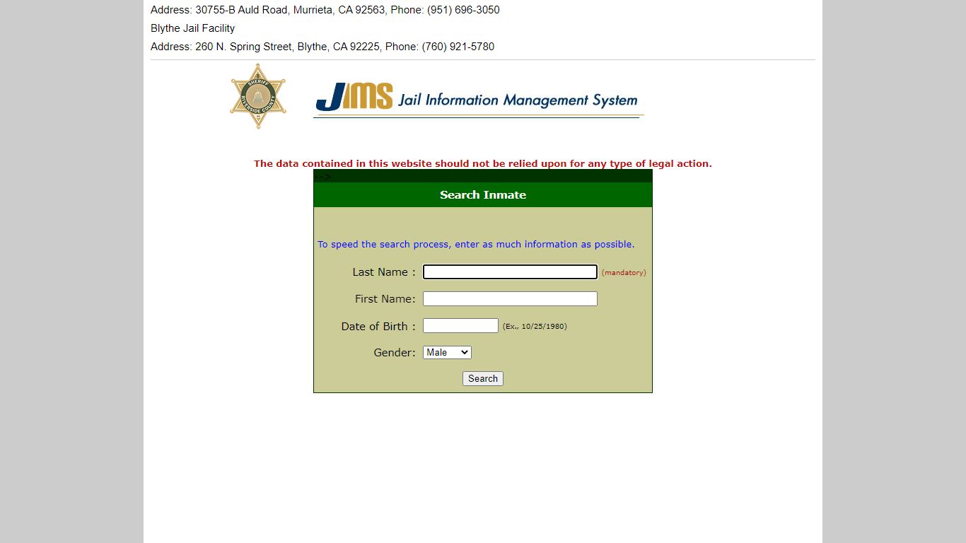 Riverside County Inmate Search