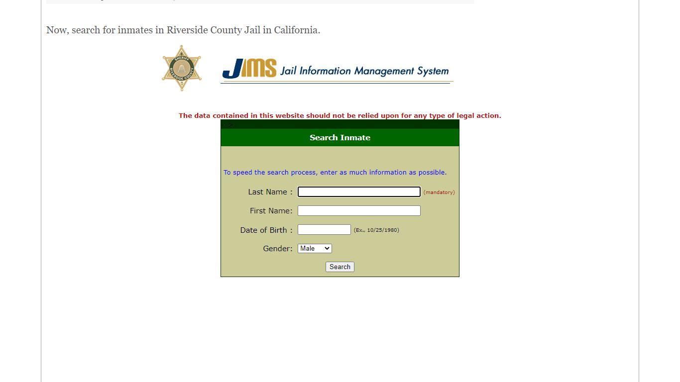 Riverside County Jail Inmate Search
