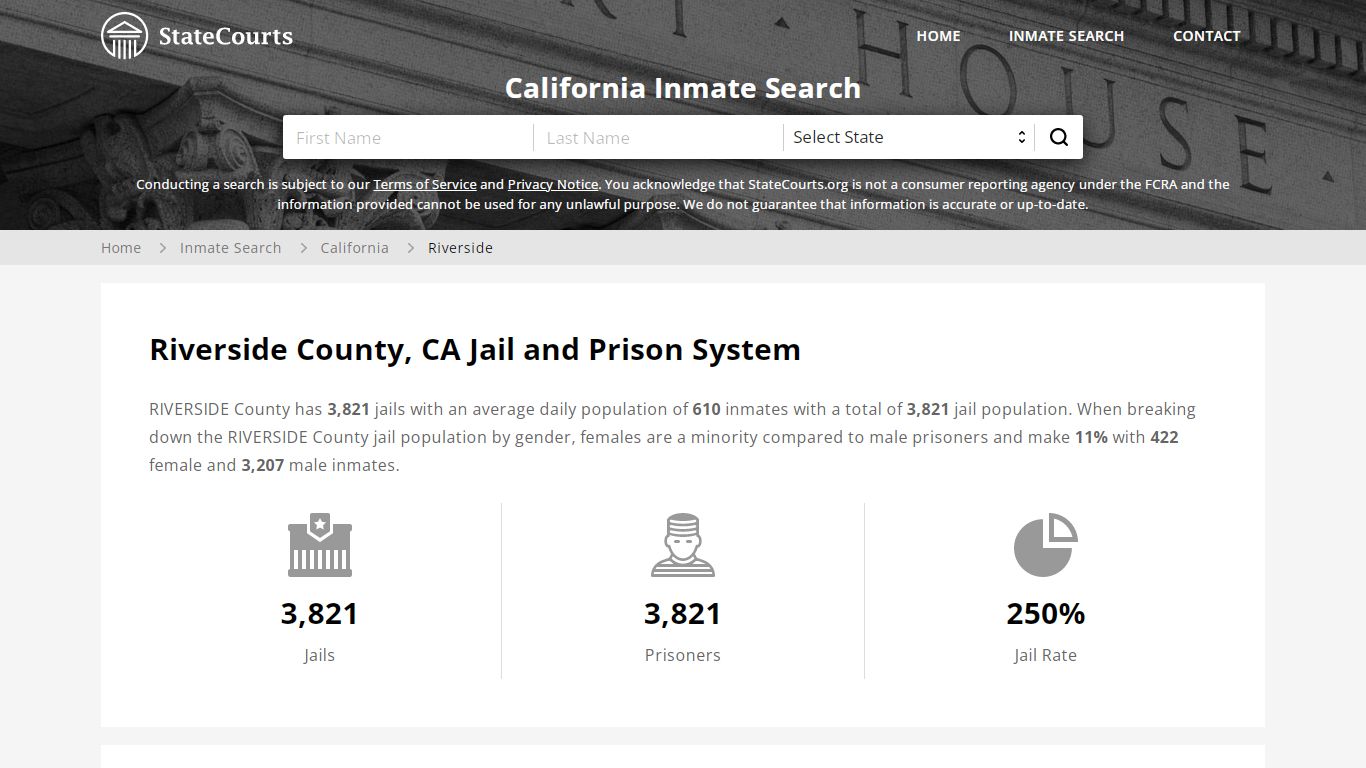 Riverside County, CA Inmate Search - StateCourts