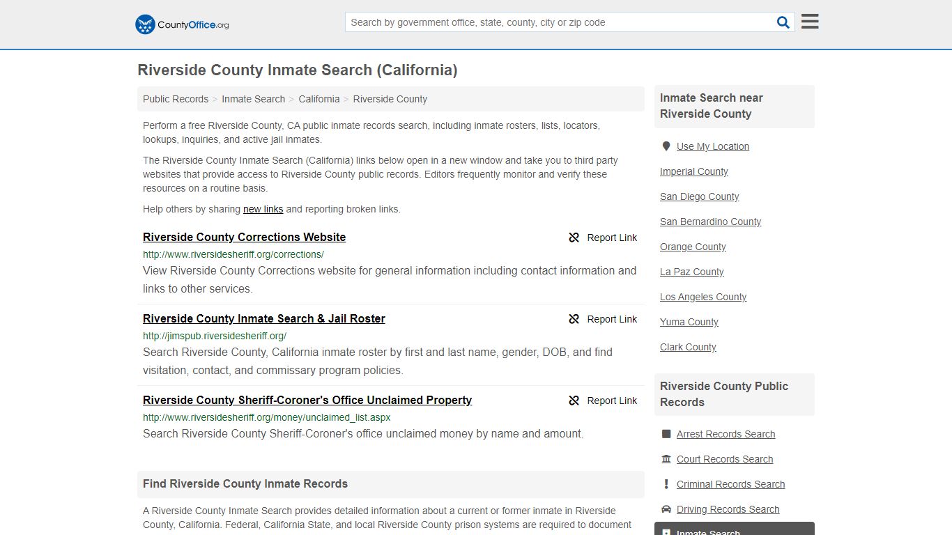 Inmate Search - Riverside County, CA (Inmate Rosters ...