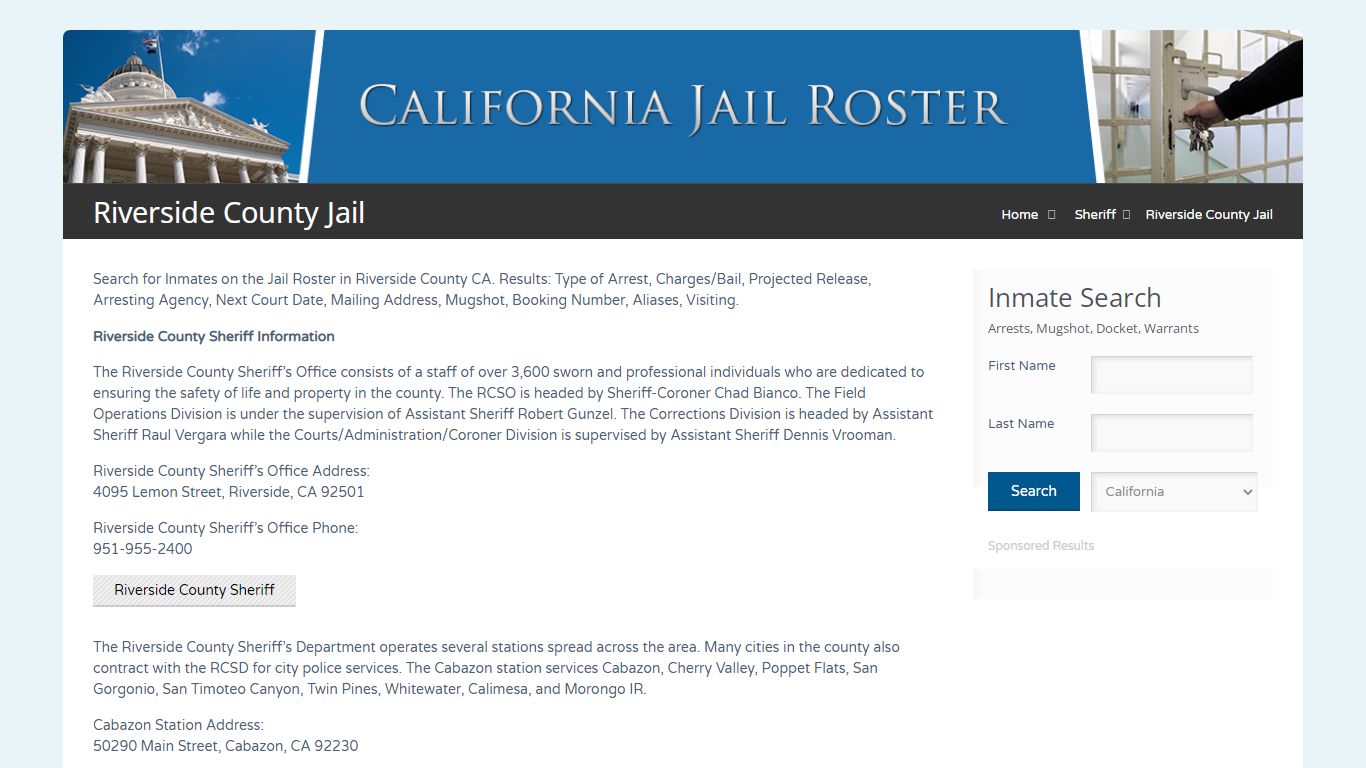 Riverside County Jail | Jail Roster Search